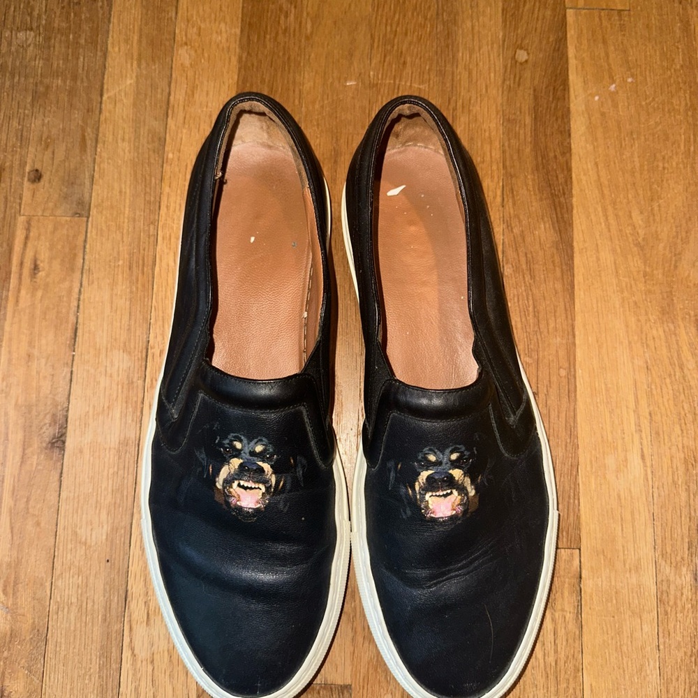 Givenchy Black Slip-On Sneakers with Graphic Detail